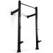 Wandmontiertes Half Rack aus Stahl mit Klimmzugstange, höhenverstellbaren J-Cups und massiver Konstruktion für Krafttraining im Homegym