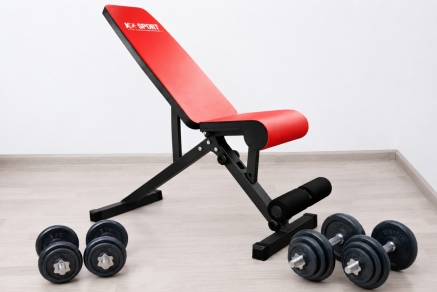 Verstellbare K-Sport Hantelbank mit Kurzhanteln für Krafttraining zuhause