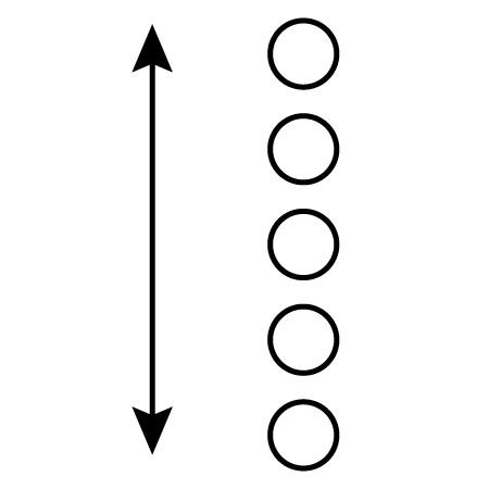 Symbol für stufenlose Höhenverstellung der Trainingsbank