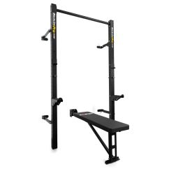 Wandmontiertes klappbares Wall Rack mit Hantelbank