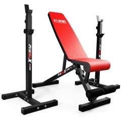 Langhantelständer Set verstellbar mit Trainingsbank