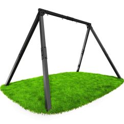 Schwarzes Schaukelgestell aus Metall für Garten, stabiles A-Gestell für Schaukeln und Hängematten