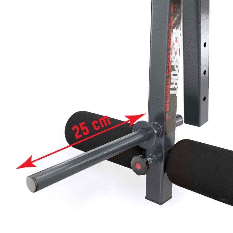 Beincurler Aufsatz Detailansicht mit 25 cm langer Gewichtsstange