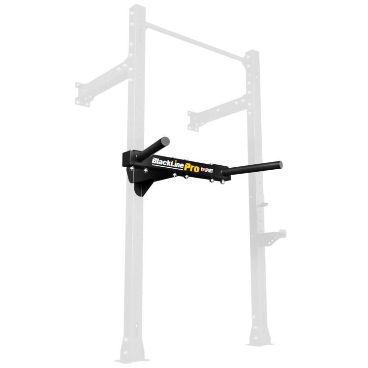 Montierte Dip Griffe am Power Rack für Dips und intensives Oberkörpertraining im Home Gym