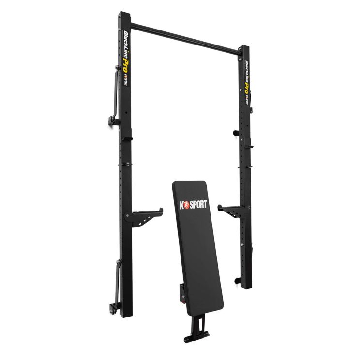 Wall Rack mit hochgeklappter Trainingsbank
