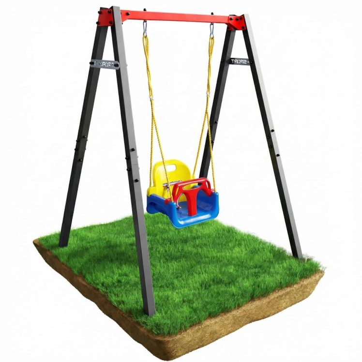 Garten Babyschaukel 3-in-1 mit stabilem Metallgestell und sicherem Kleinkindsitz, wetterfestes Schaukelset für Babys und Kleinkinder