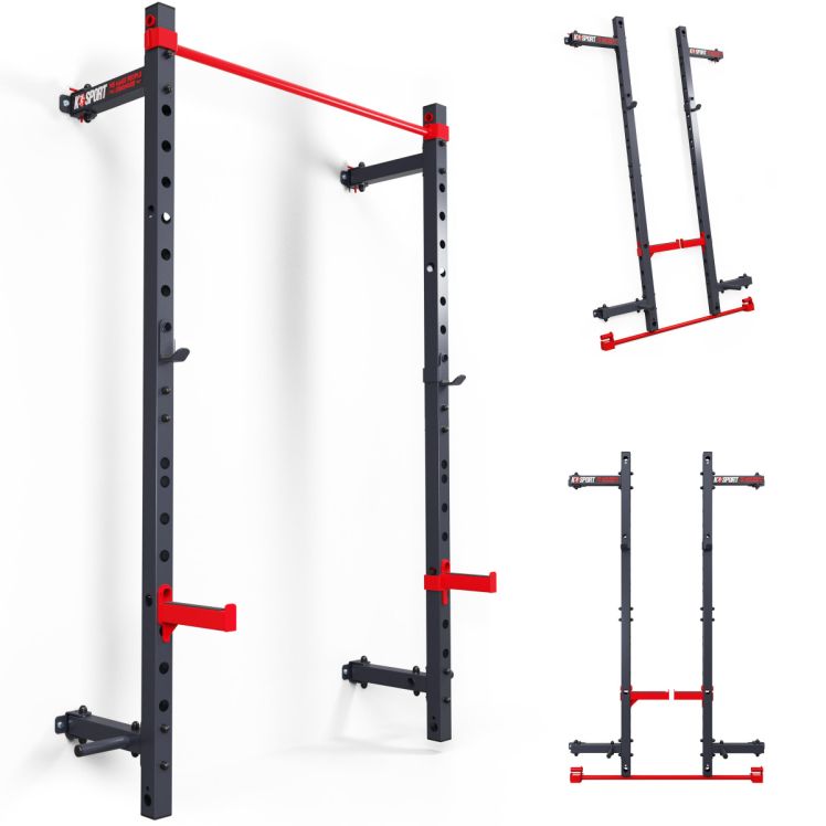 Faltbares Half Rack zur Wandmontage verschiedene Ansichten
