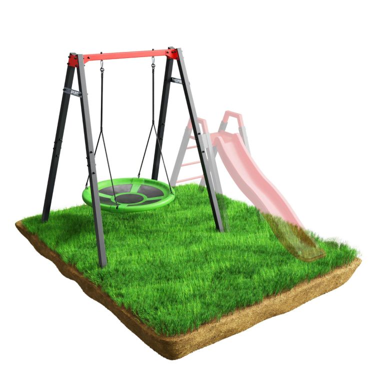 Kinderschaukel mit optionaler Rutsche, perfekt für vielseitigen Spielspaß im Garten