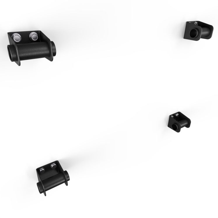 Vier Wandhalterungen zur Montage der 2-in-1 Klimmzug- und Dip-Station