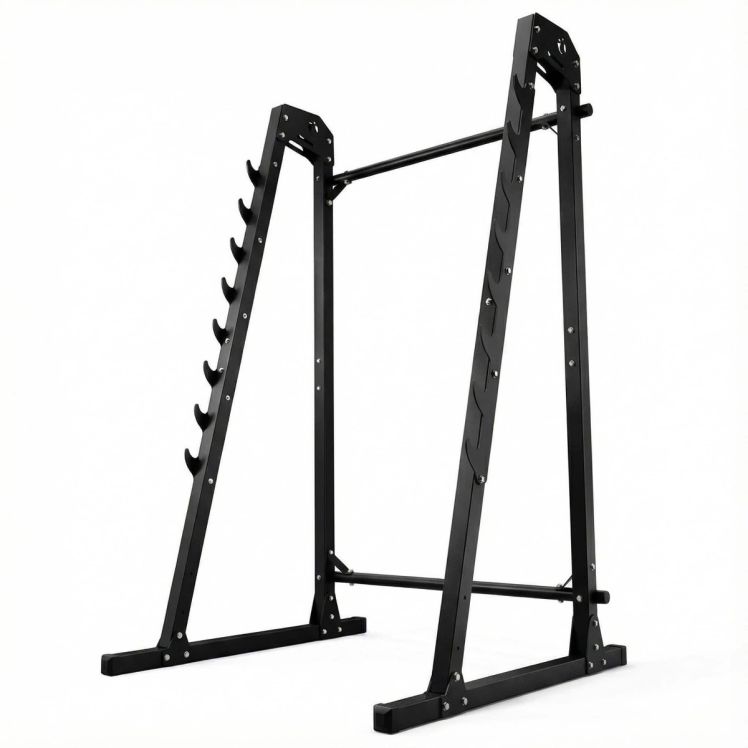 Stabiler Squat Rack Langhantelständer mit verstellbaren Hantelablagen und robuster Stahlkonstruktion in Schwarz