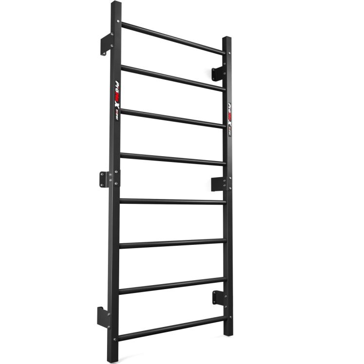 Sprossenwand aus Metall mit 8 Sprossen und integrierter Klimmzugstange für Heimfitness