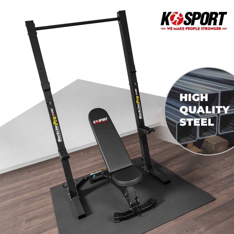Squat Rack Set mit verstellbarer Hantelbank aus hochwertigem Stahl – stabile Kraftstation von K-Sport für effektives Krafttraining