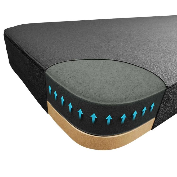 Hantelbank mit mehrschichtig gepolstertem Bezug für ergonomisches und komfortables Krafttraining