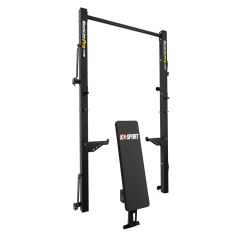 Faltbares Wall Rack mit klappbarer Hantelbank