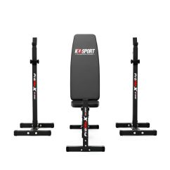 Hantelständer (2 Stück) + Hanteltrainingsbank
