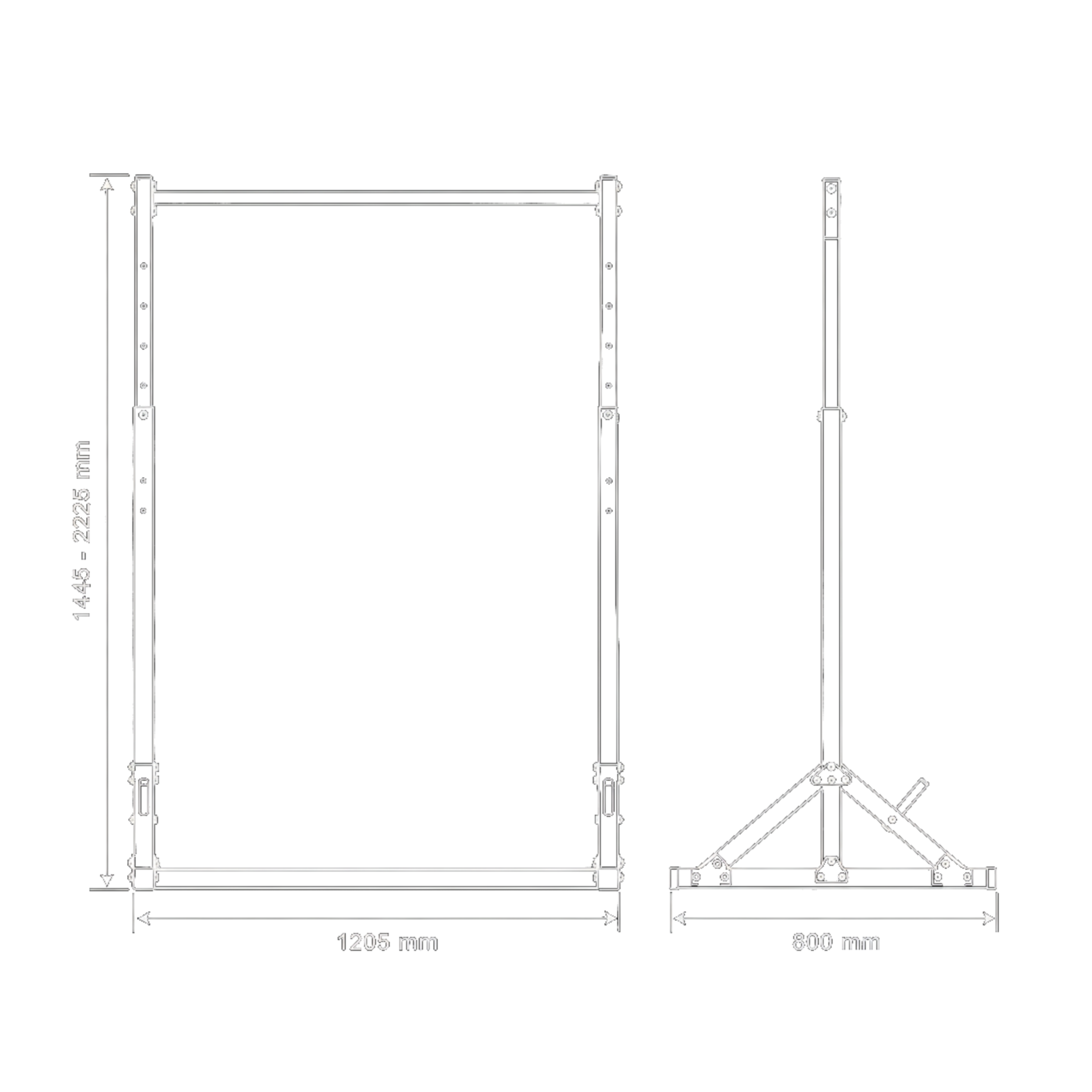 Technischen Daten - Klimmzugstange freistehend bis 140 kg