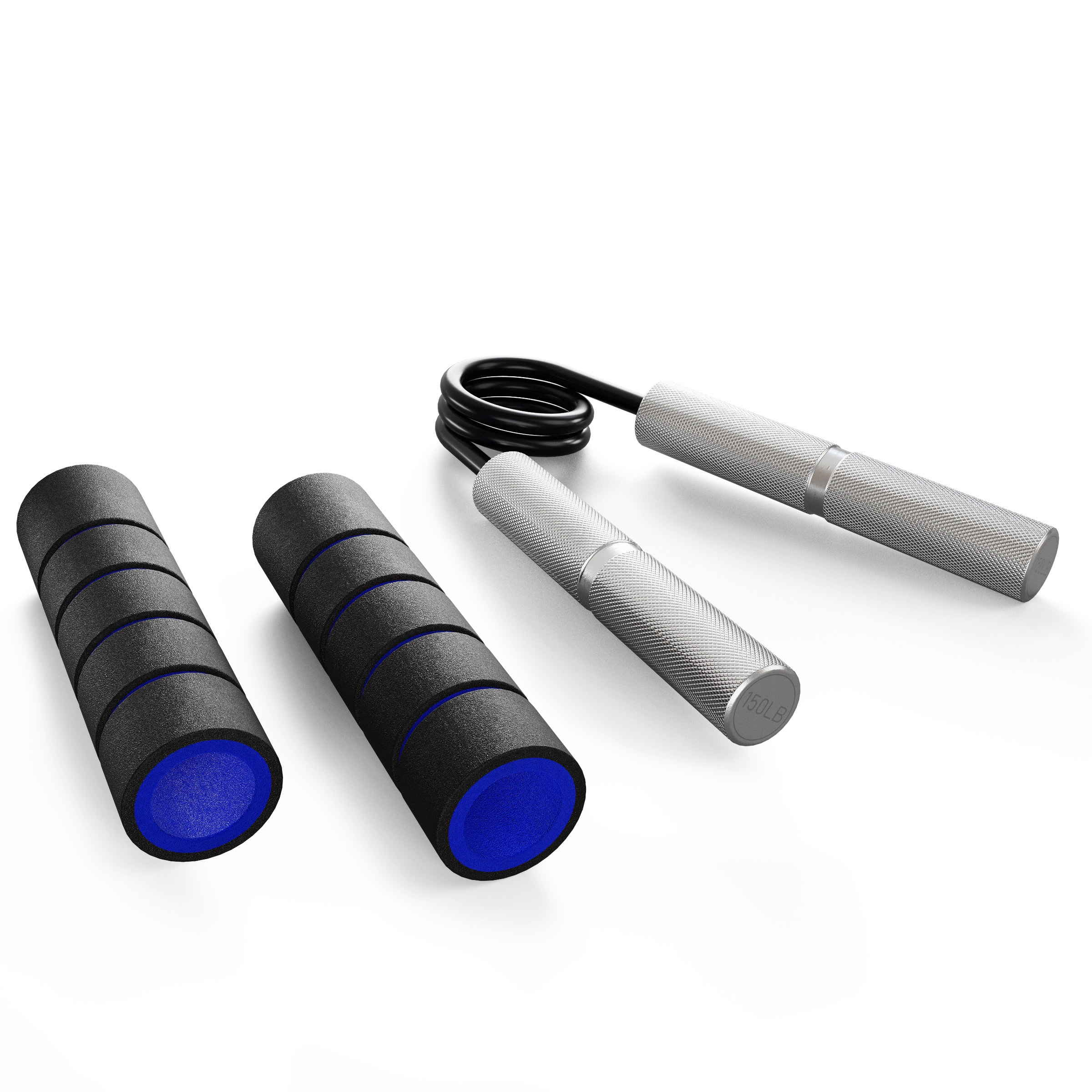 Handtrainer und Schaumstoffgriffe liegend