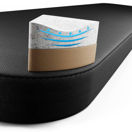 Hantelbank klappbar zur Wandmontage Detailbild der Bank und Ansicht der verwendeten Materialien