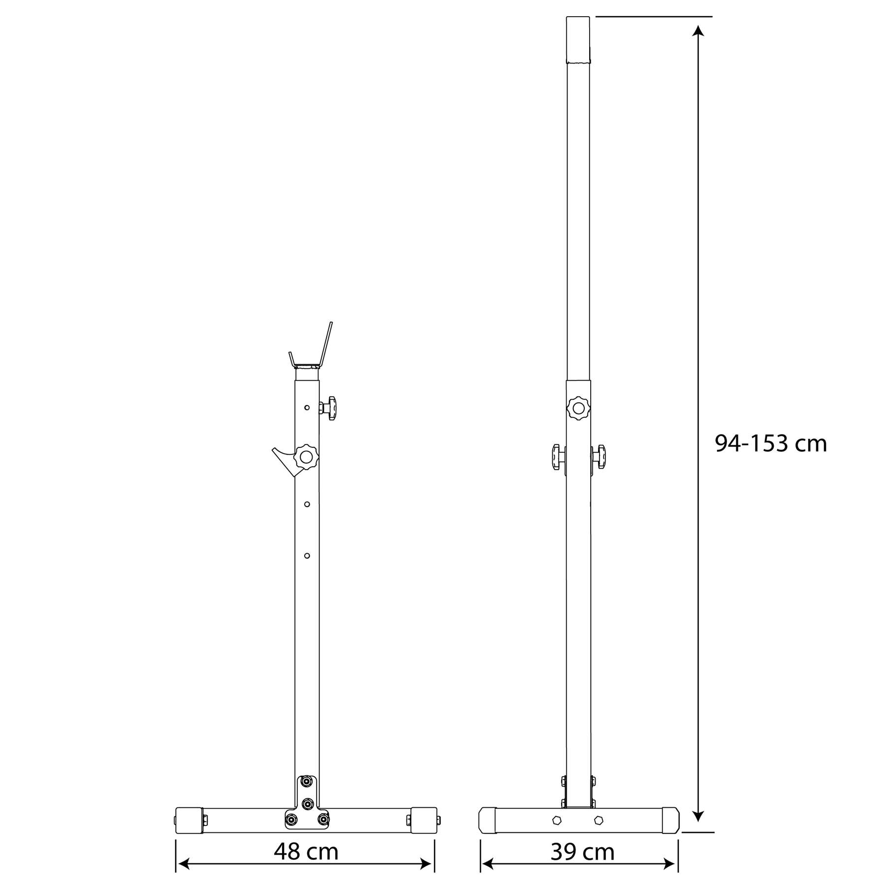 Technischen Daten - Langhantelstaender mmit Langhantelablage