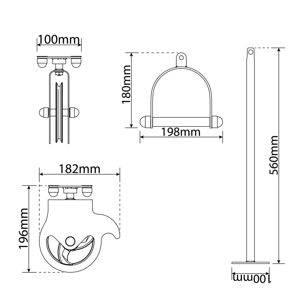 Technischen Daten - 2 drehbare Kabelzuege zur Deckenmontage