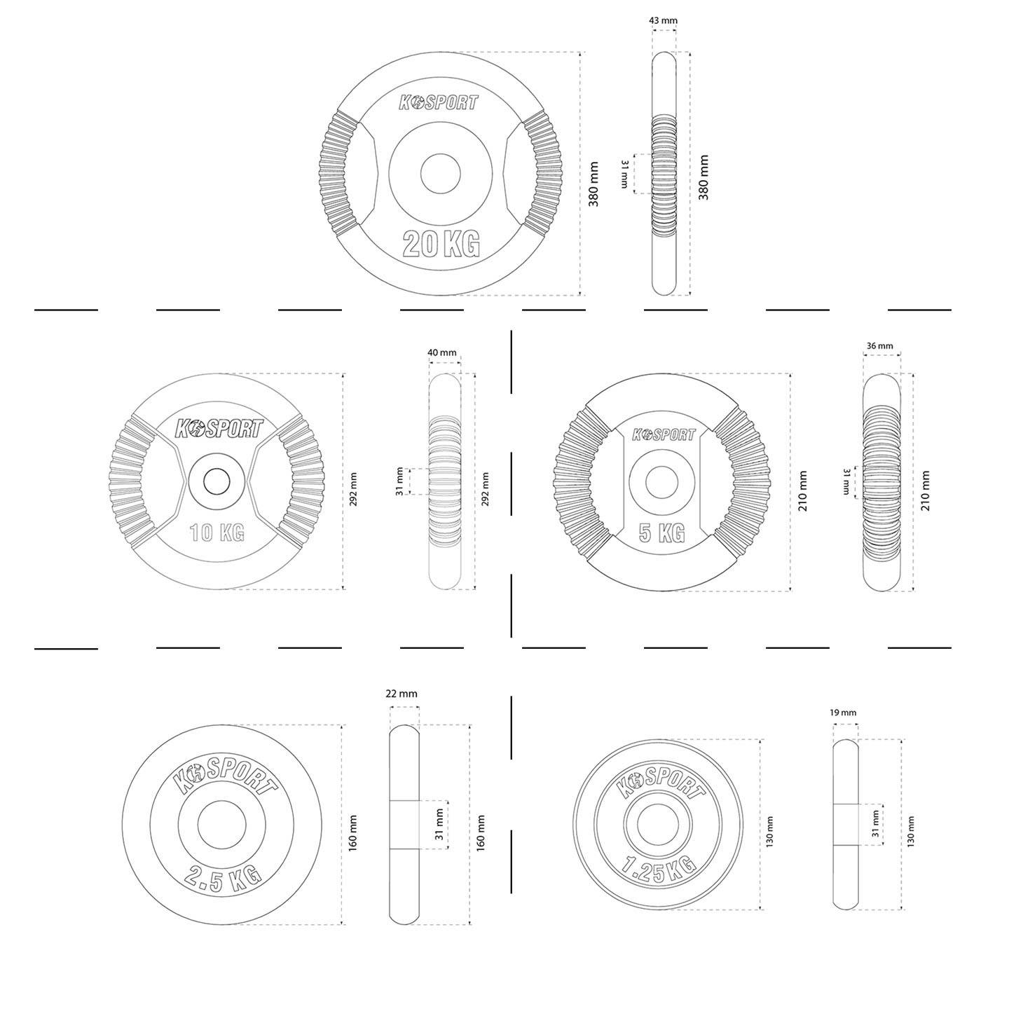 Technischen Daten Hantel Gewichte Set