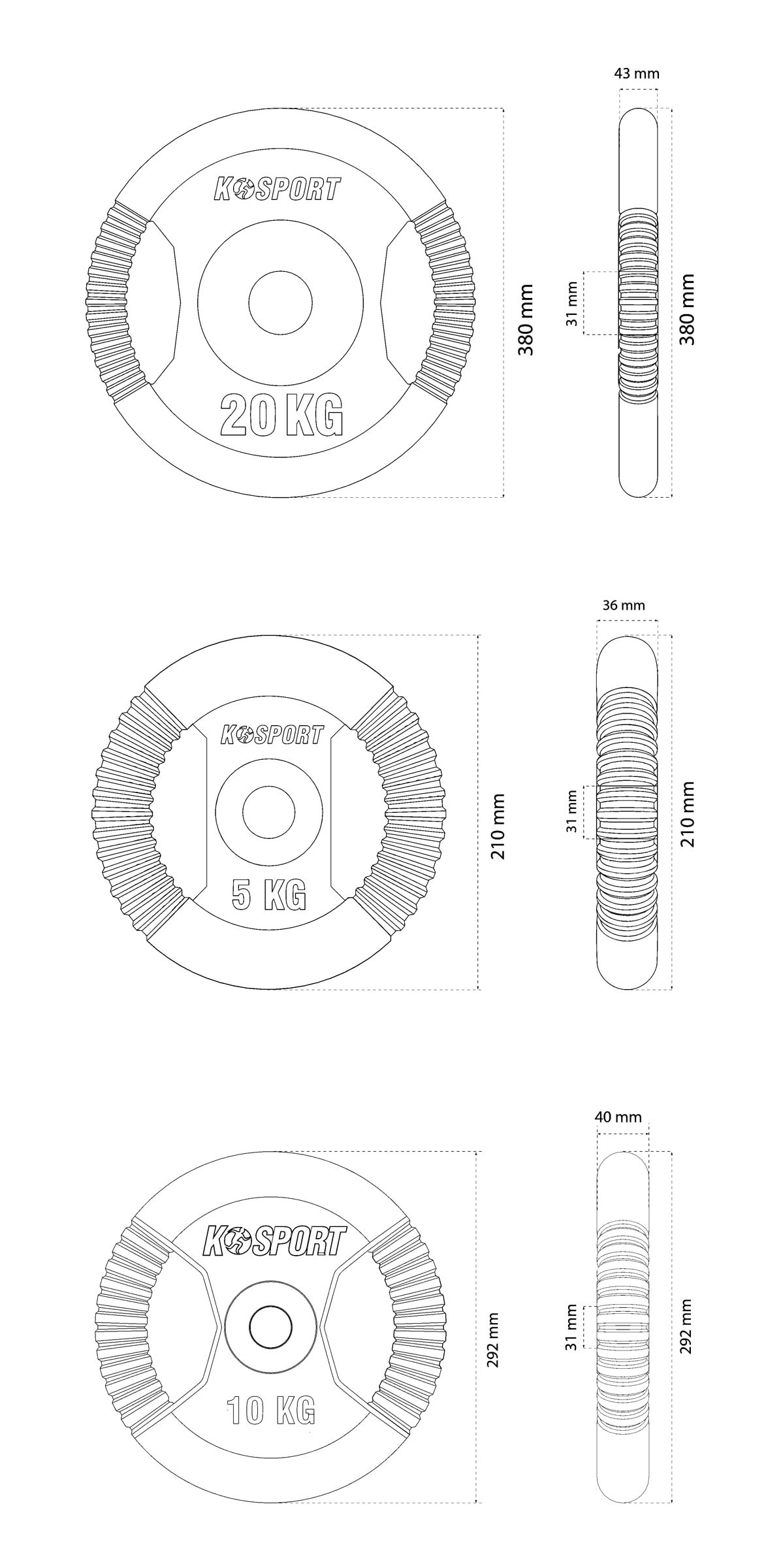 Technischen Daten Hantelscheiben Set