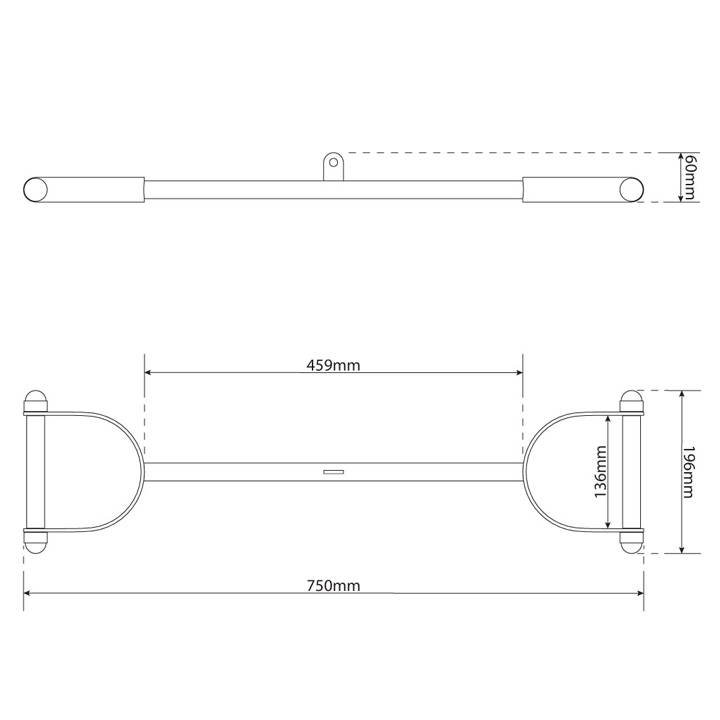 Technischen Daten - Latzugstange Huf-/Parallelgriff fuer Kabelzug