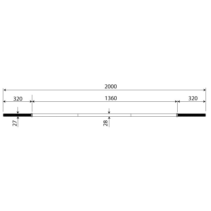 Technischen Daten Langhantel 200 cm