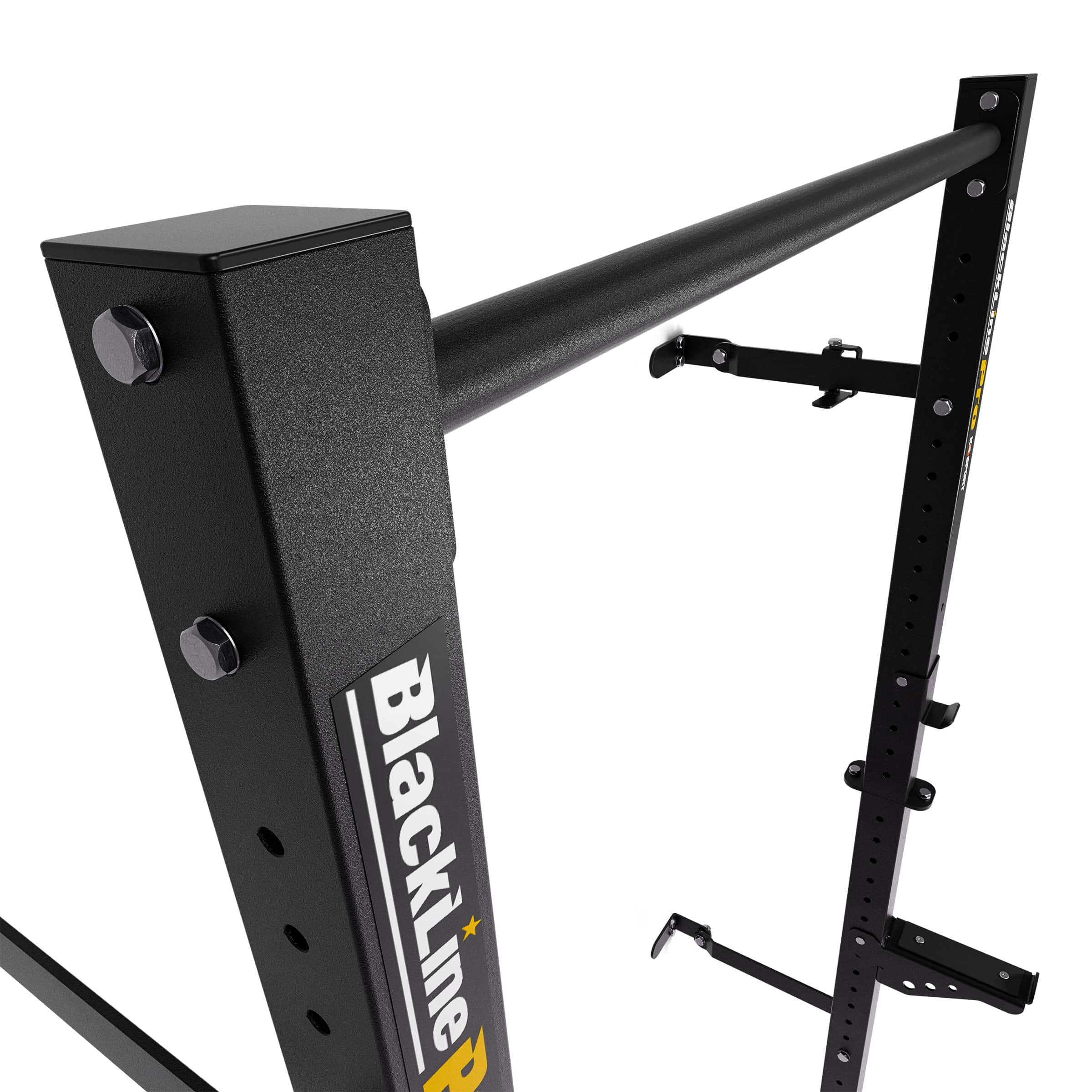 Nahaufnahme der Pull-up-Stange und oberen Befestigung des Half Racks