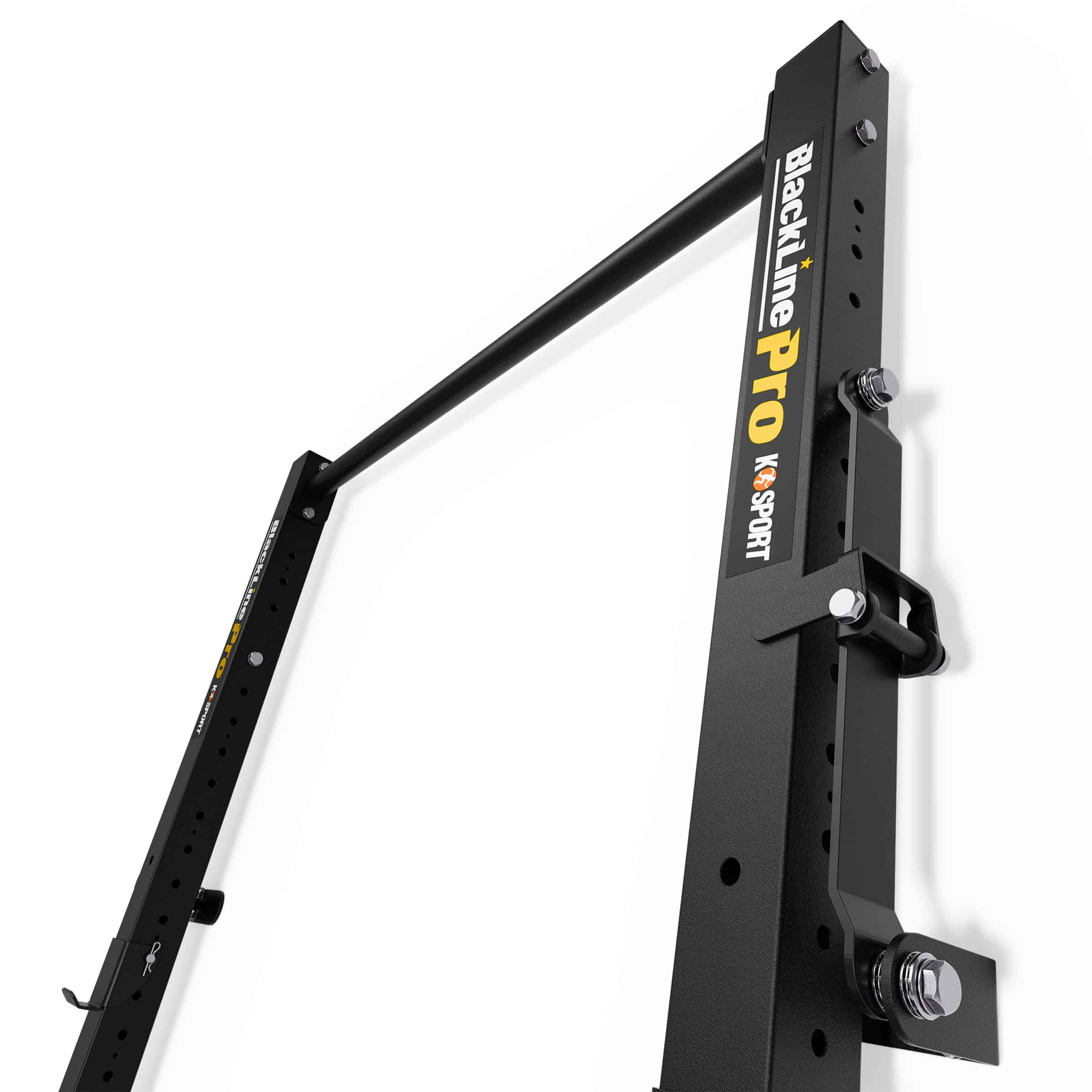 Detailansicht der Seitenstrebe und Bolzen am Half Rack