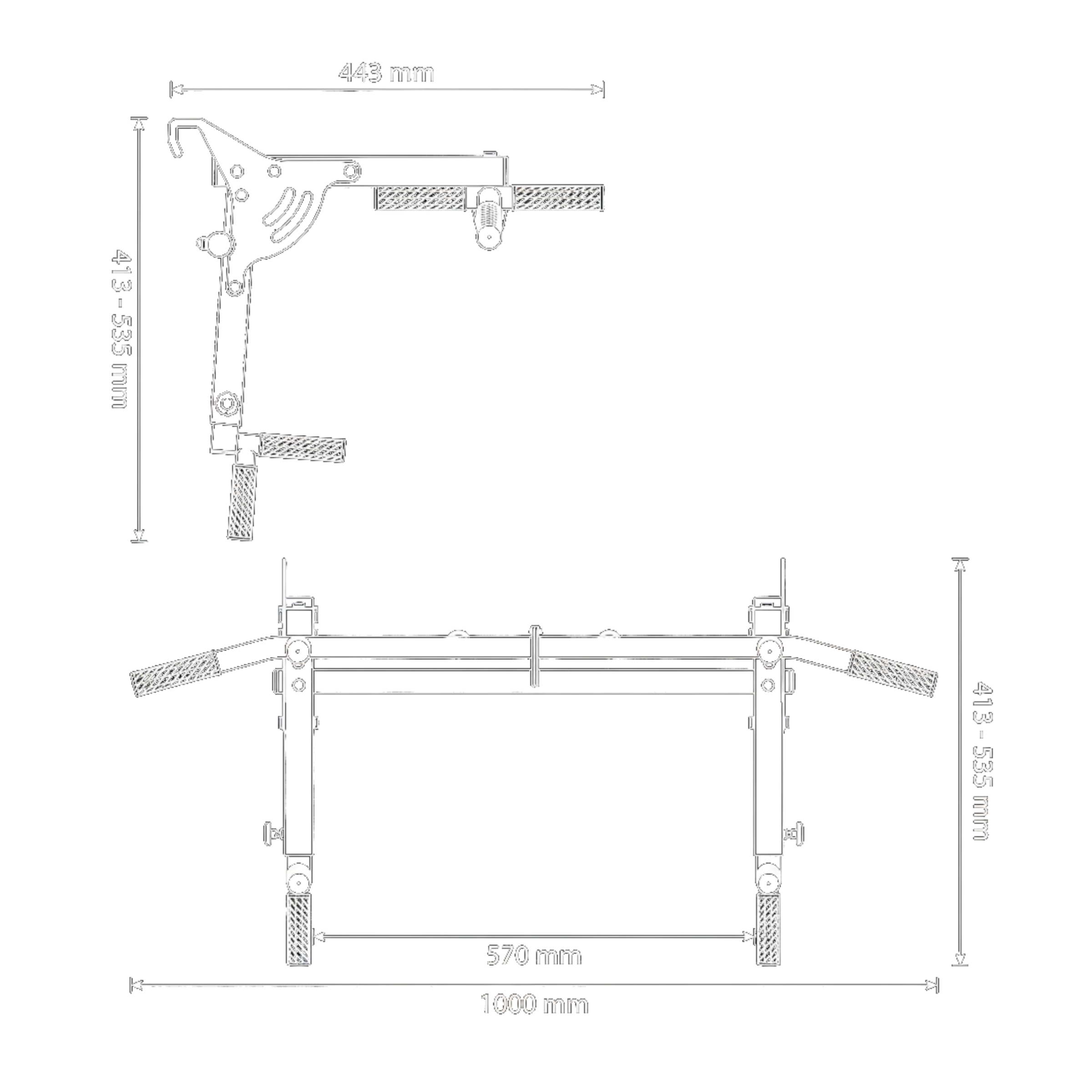 Technischen Daten - Klimmzugstange + Dip Station für Sprossenwand 2in1