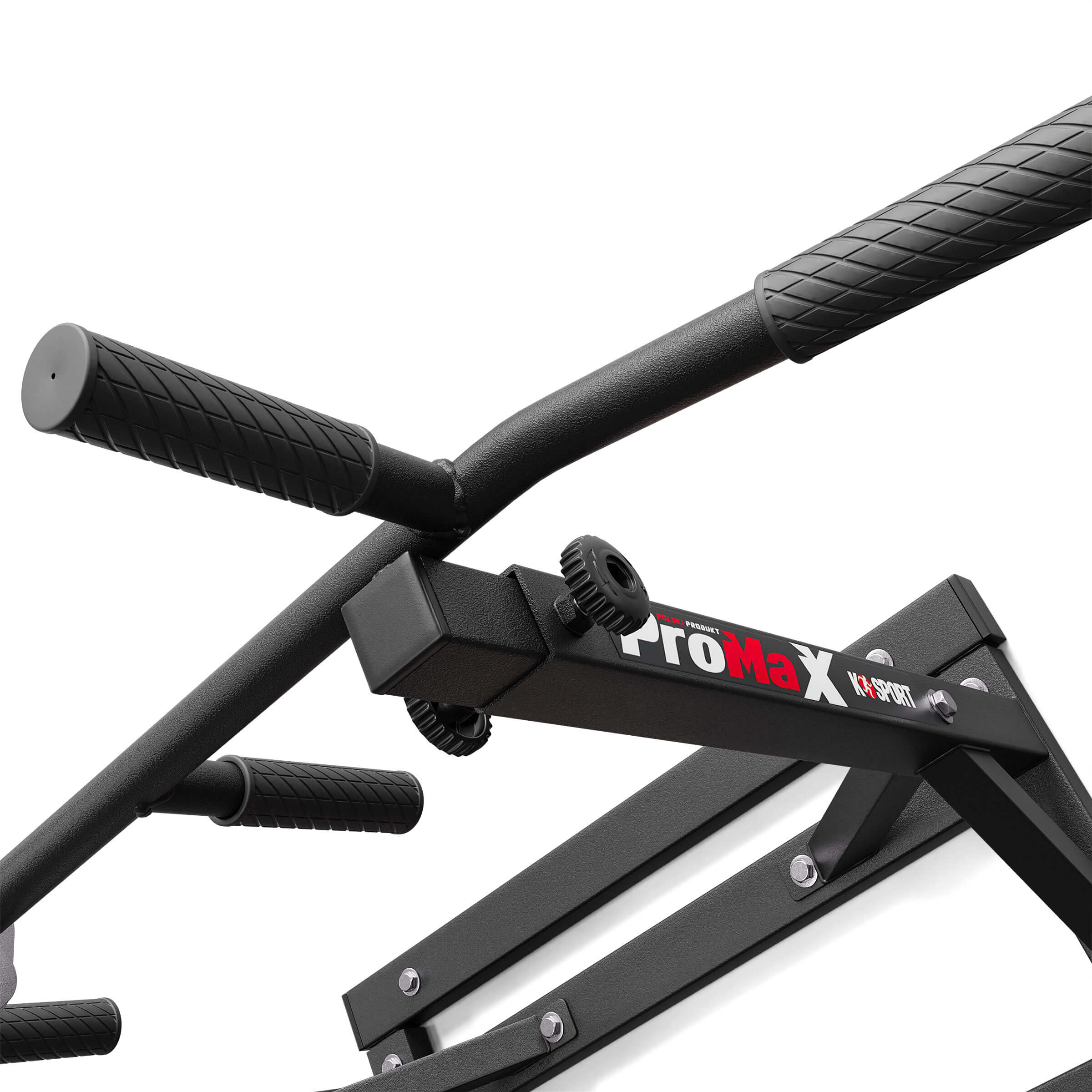 Ergonomische Griffenden der Klimmzugstange mit strukturierter Oberfläche für sicheren Halt beim Training