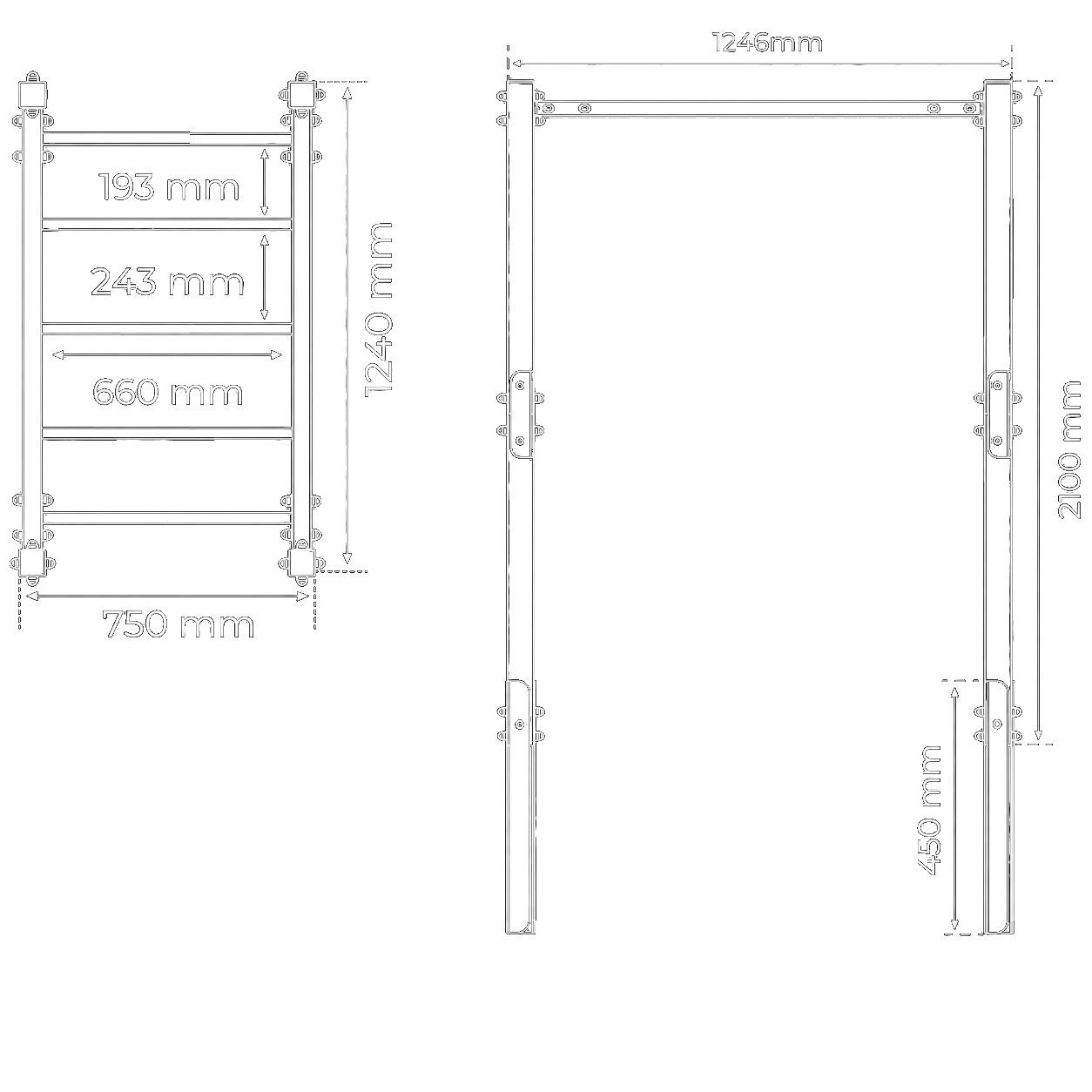 Technischen Daten - Outdoor Hangelgerüst für den Garten