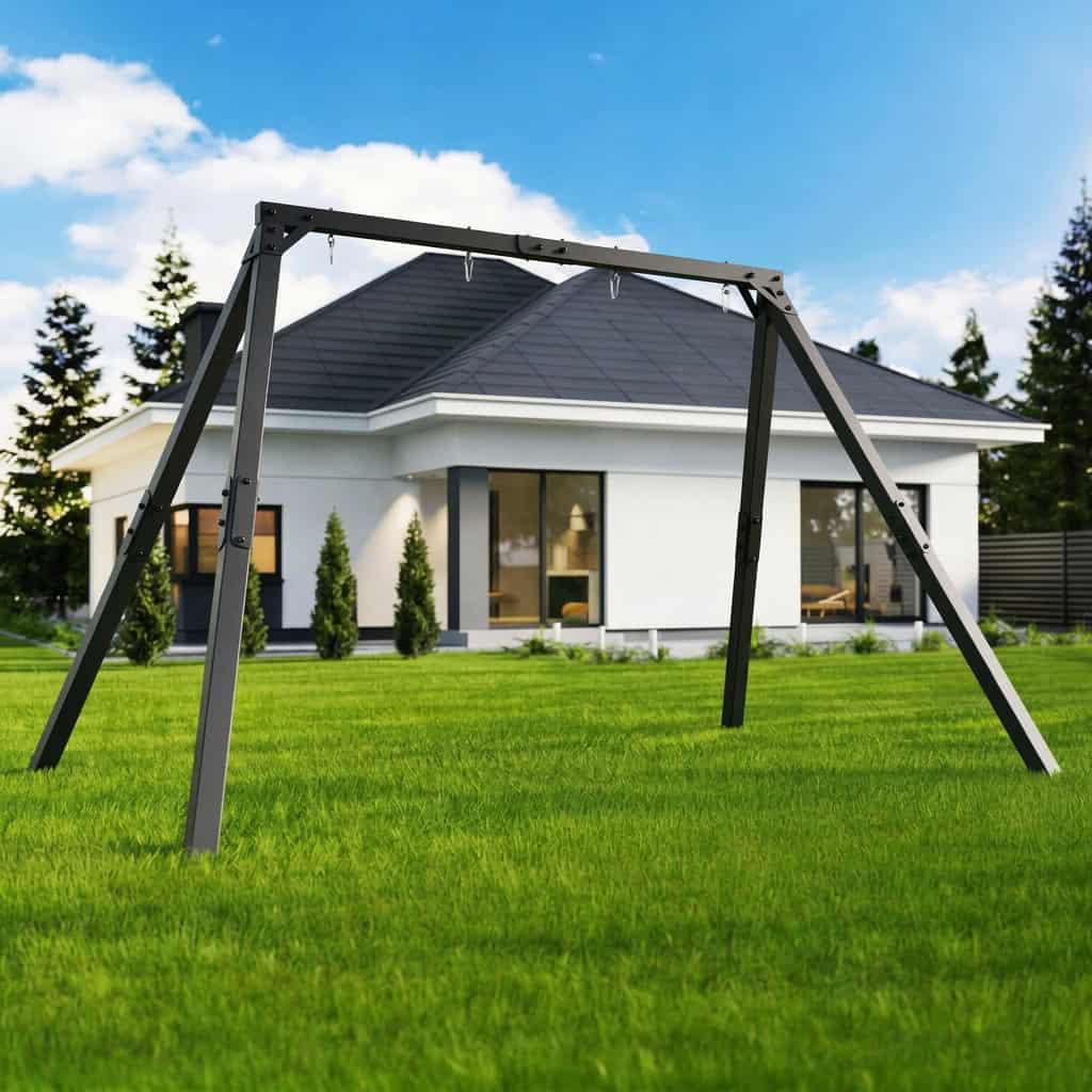 Outdoor Schaukelgestell aus Metall im Garten, langlebige Konstruktion für sichere Nutzung