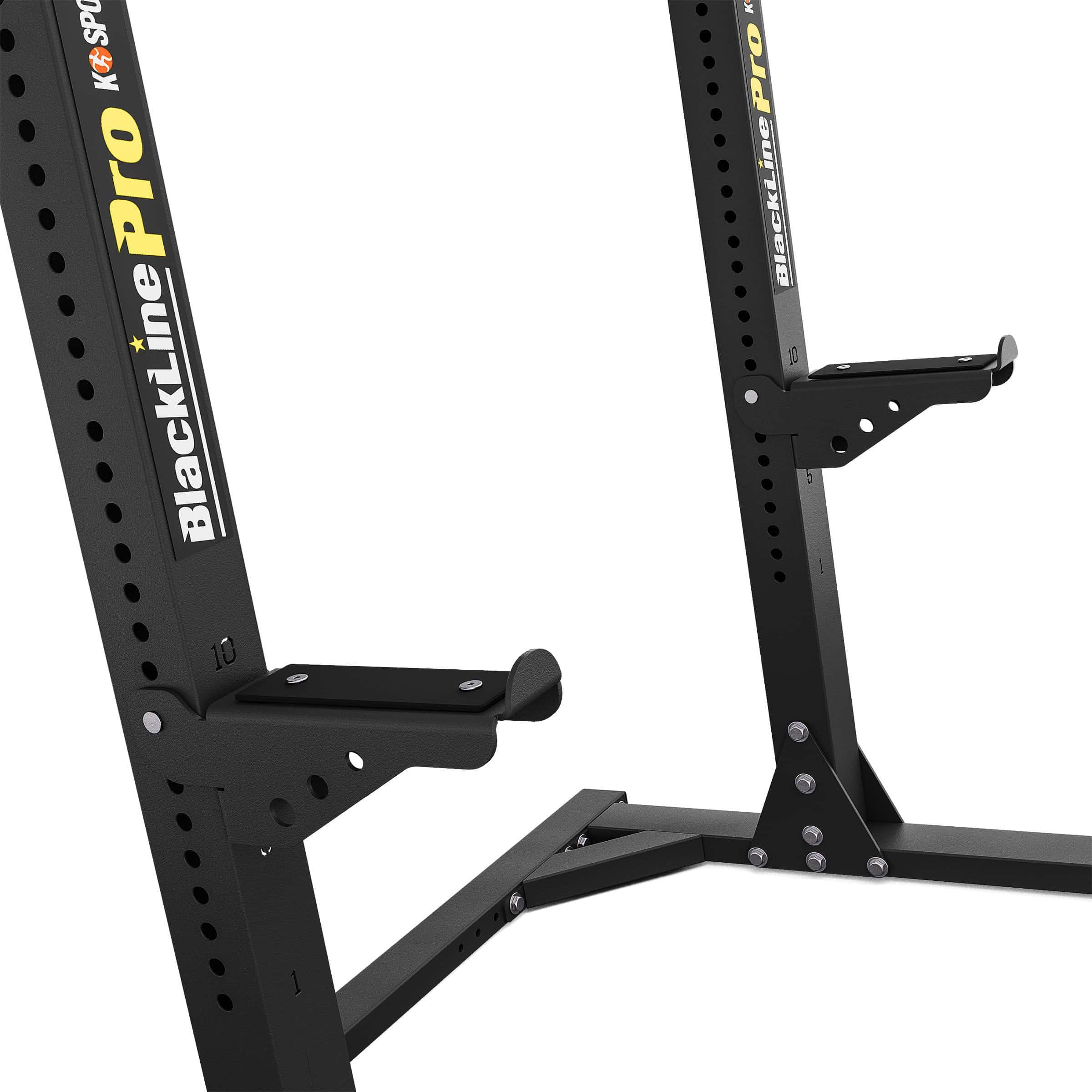 Verstellbare Hantelablagen am Squat Rack für sicheres Ablegen der Langhantel