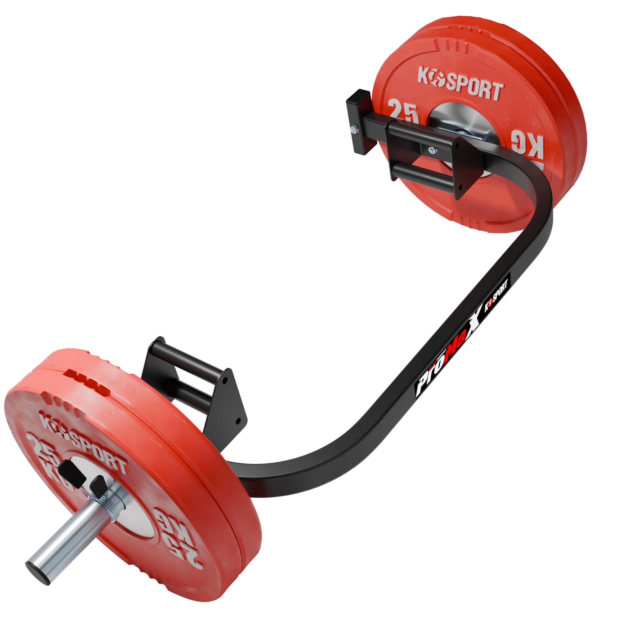 Trap Bar Hex Bar 142 cm mit roten Gewichtsscheiben montiert – ideale Langhantel für Krafttraining und Powerlifting