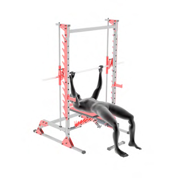 Dummy auf Smith Machine - Bankdruecken an der Smith Machine